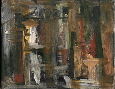 African Rain - oil on burlap - sold