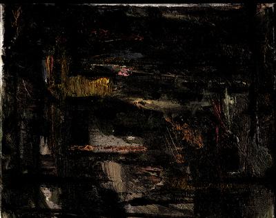 Black - oil on burlap - sold