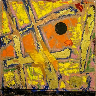 Crunchbang - oil, gold leaf, and charcoal on canvas - sold