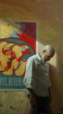 Father - oil on canvas, 30x58 - Finalist PSoA, Visual Arts Center Biennial Art Exhibition, featured International Artist Magazine.