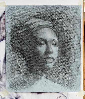 Young woman with headdress